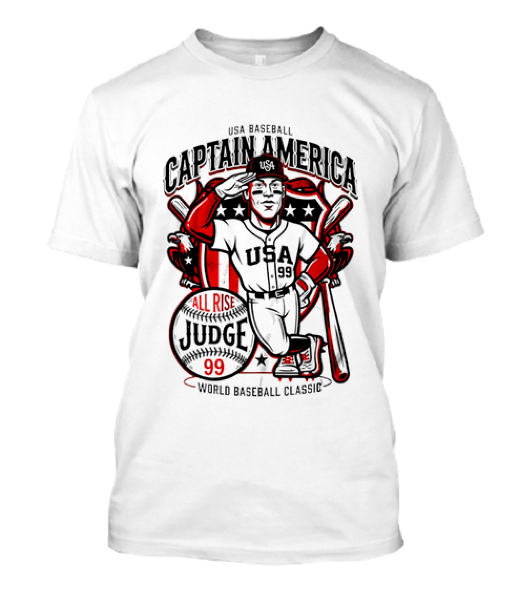 USA Baseball Captain America All Rise Judge 99 World Baseball T-Shirt