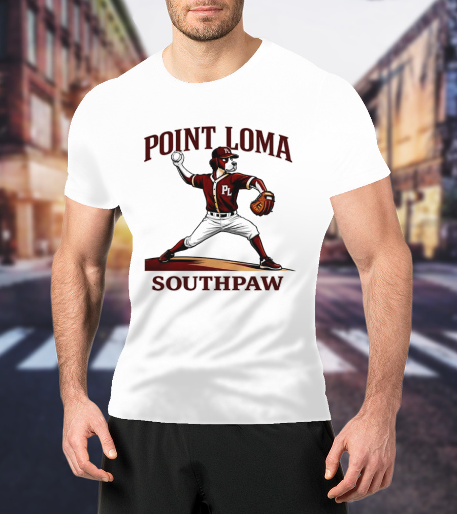 Point Loma Southpaw Baseball Pitcher T-Shirt