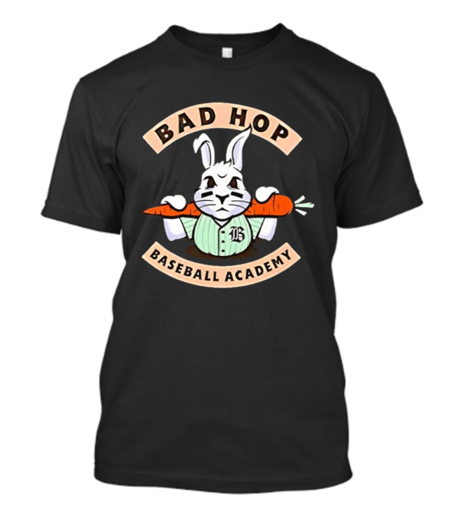 Bad Hop Baseball Academy Angry Bunny Carrot Player T-Shirt