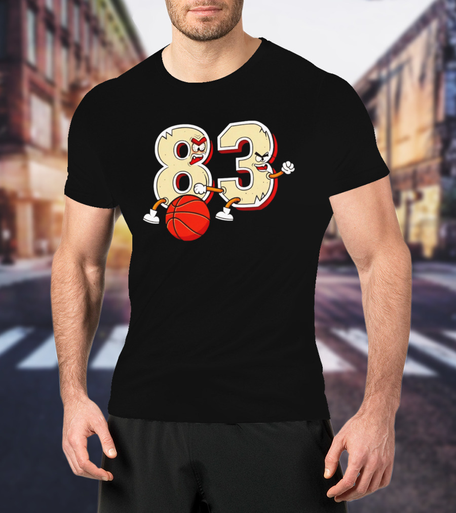 Bam Adebayo 83 Miami Heat Basketball Number Caricature T-Shirt