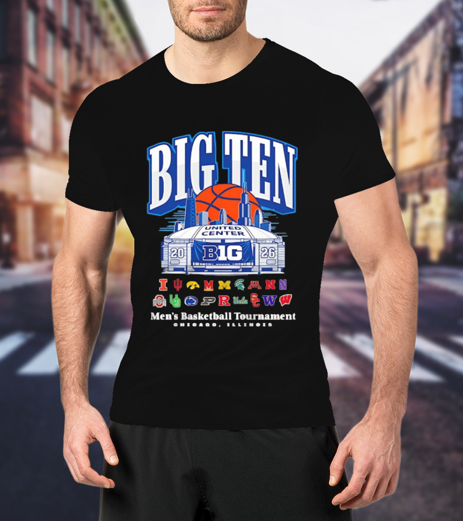 Big Ten 2026 United Center Men's Basketball Tournament Chicago Illinois T-Shirt