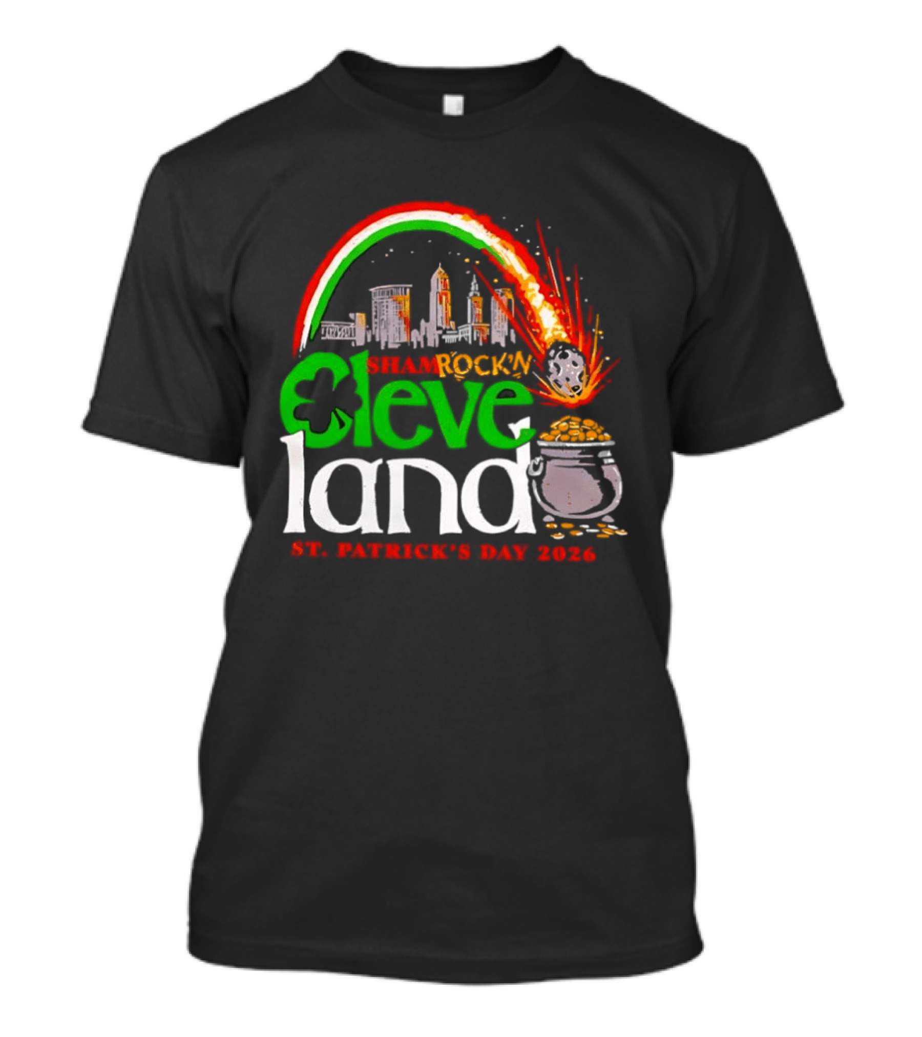 Cleveland Shamrockin Skyline Comet St. Patrick's Day 2026 Celebration T-Shirt