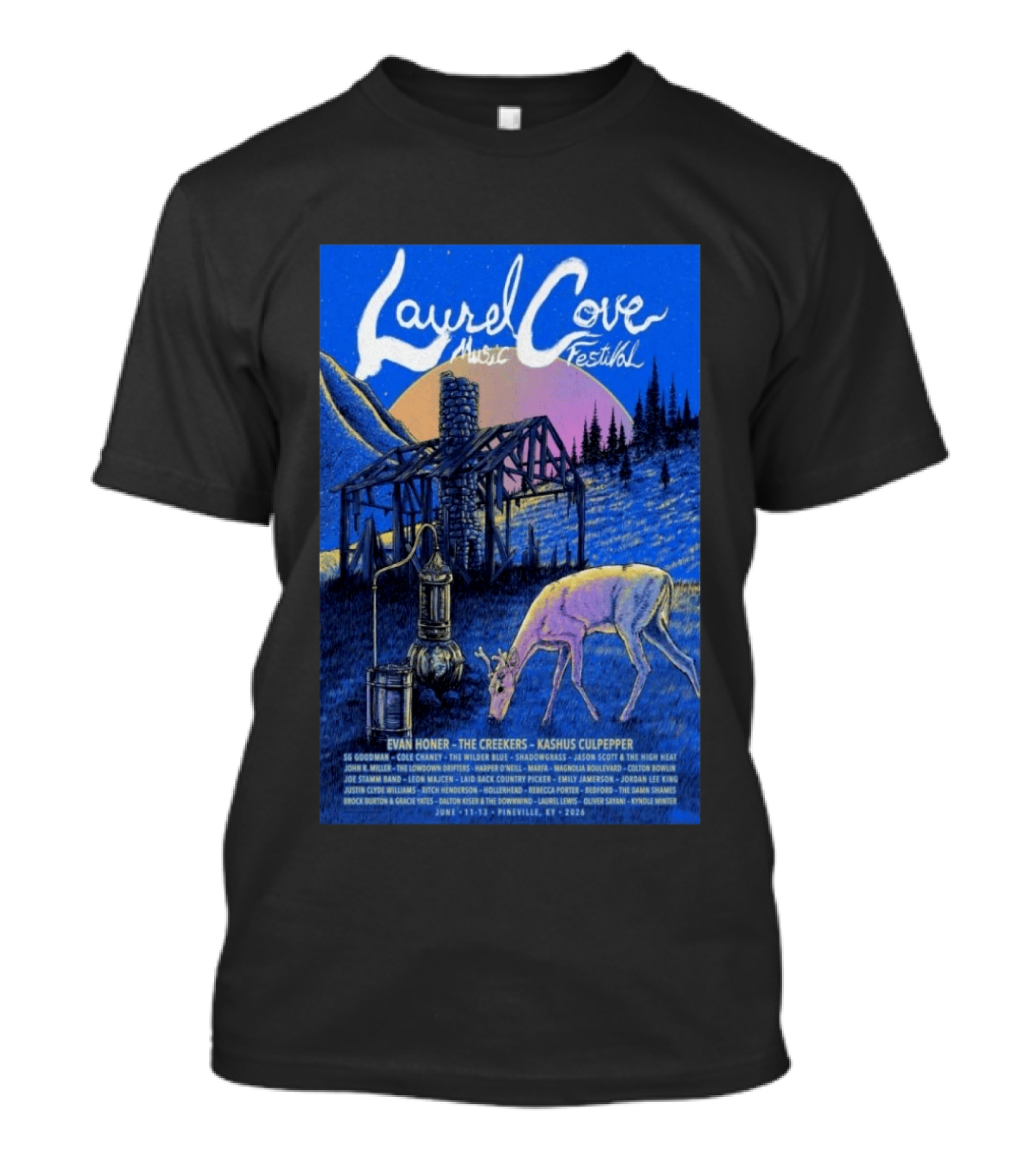 Laurel Cove Music Festival 2026 Evan Honer The Creekers Kashus Culpepper T-Shirt