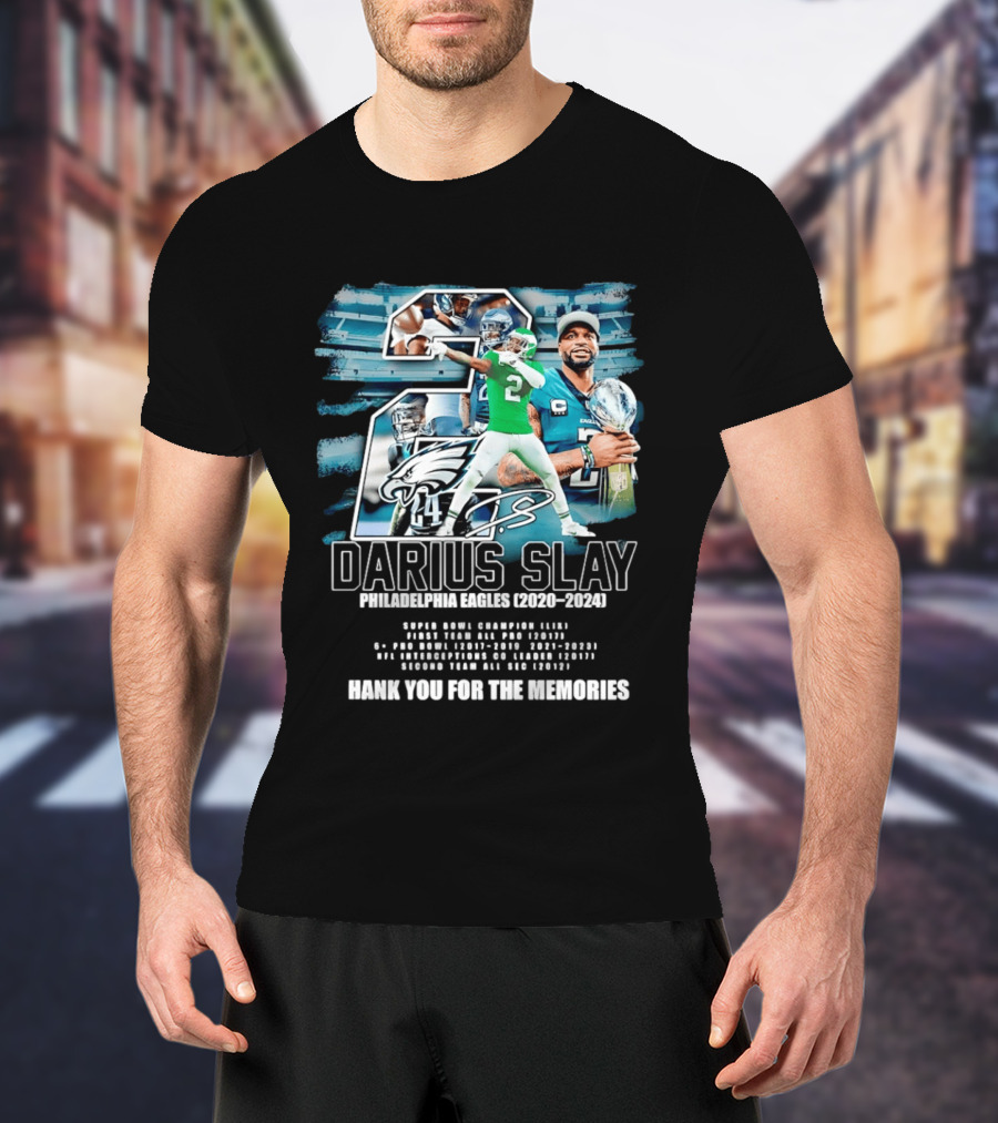 Darius Slay Philadelphia Eagles 2020 2024 Thank You For The Memories NFL Pro Bowl Interceptions T-Shirt