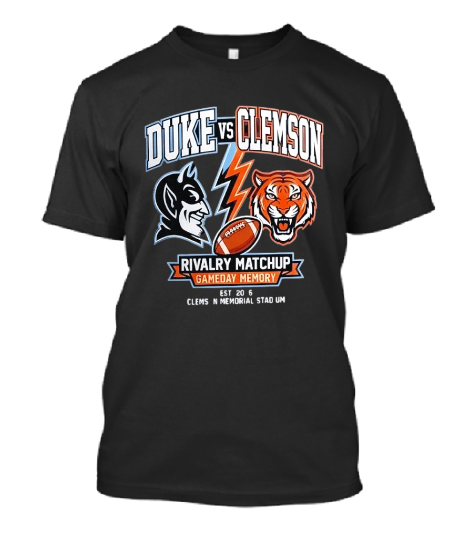 Duke Vs Clemson Rivalry Matchup Gameday Memory 2026 Classes Memorial Stadium T-Shirt