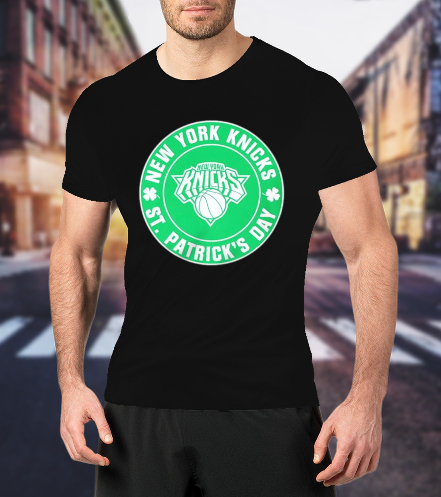 New York Knicks St Patrick's Day Shamrock Green Basketball Team Celebration T-Shirt