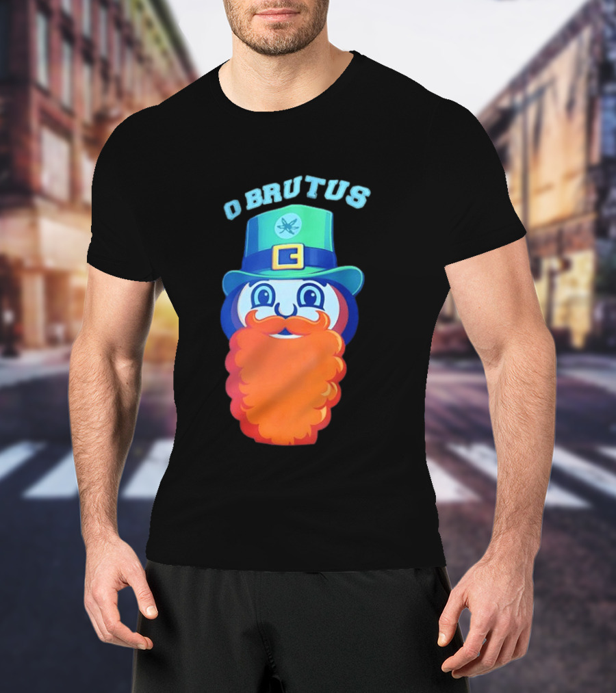 Ohio State Buckeyes O Brutus Leprechaun Hat And Beard T-Shirt