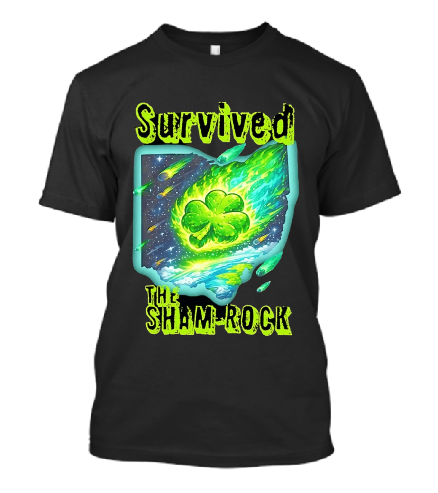 Survived The Sham Rock Meteor Clover St Patrick's Day T-Shirt
