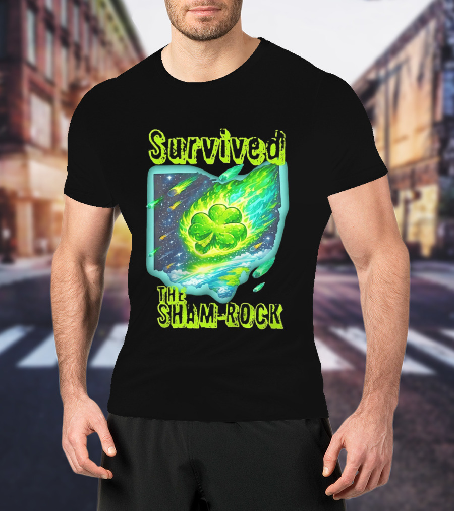 Survived The Sham Rock Meteor Clover St Patrick's Day T-Shirt