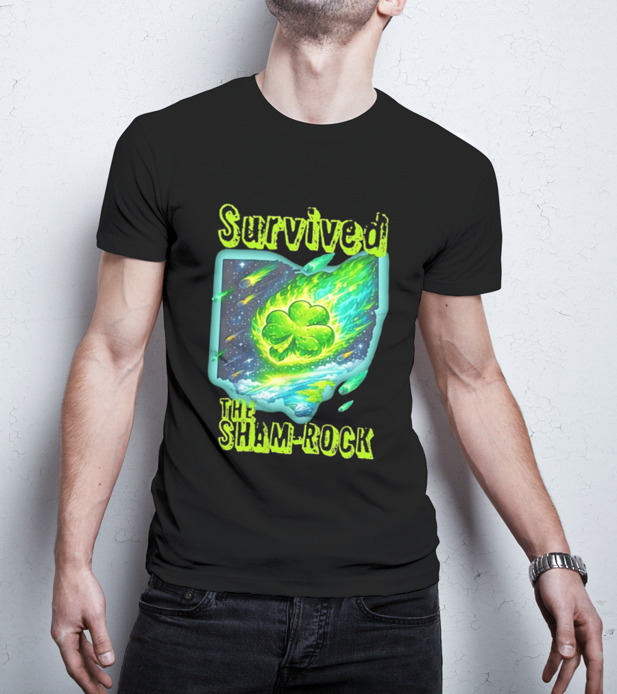 Survived The Sham Rock Meteor Clover St Patrick's Day T-Shirt