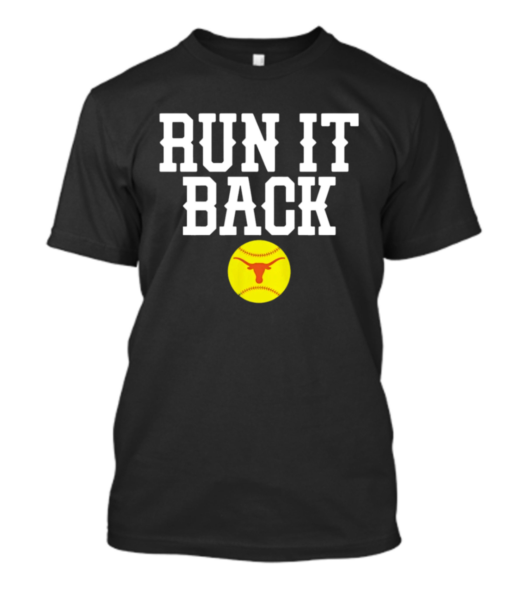 Texas Softball Run It Back Longhorn Yellow Softball T-Shirt