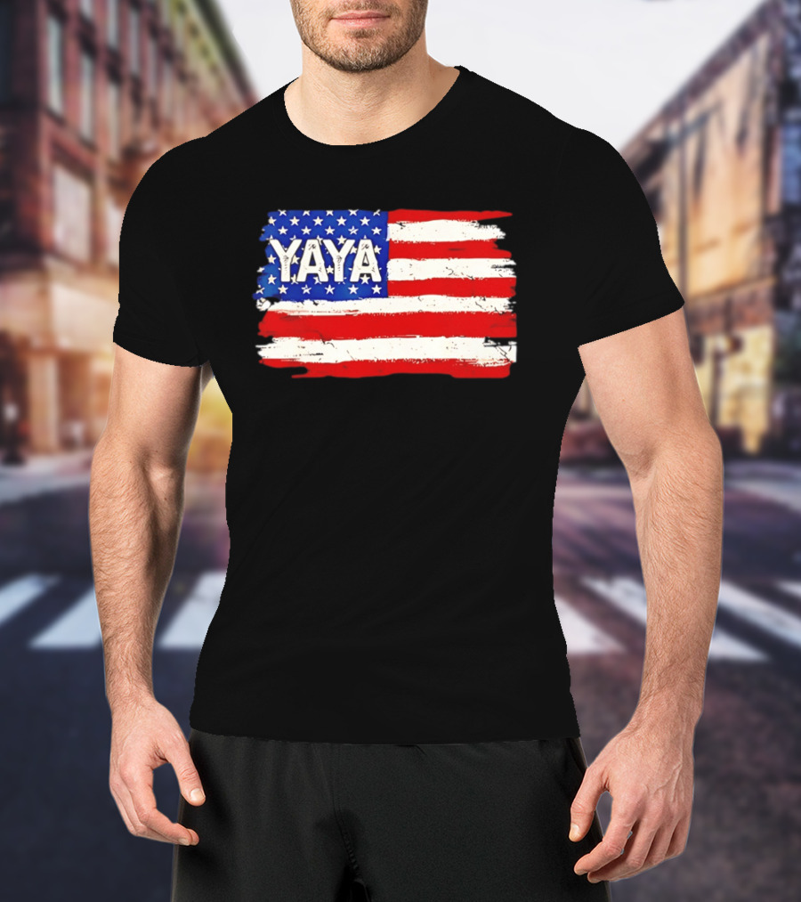 Patriotic Yaya American Flag Mother's Day Women T-Shirt