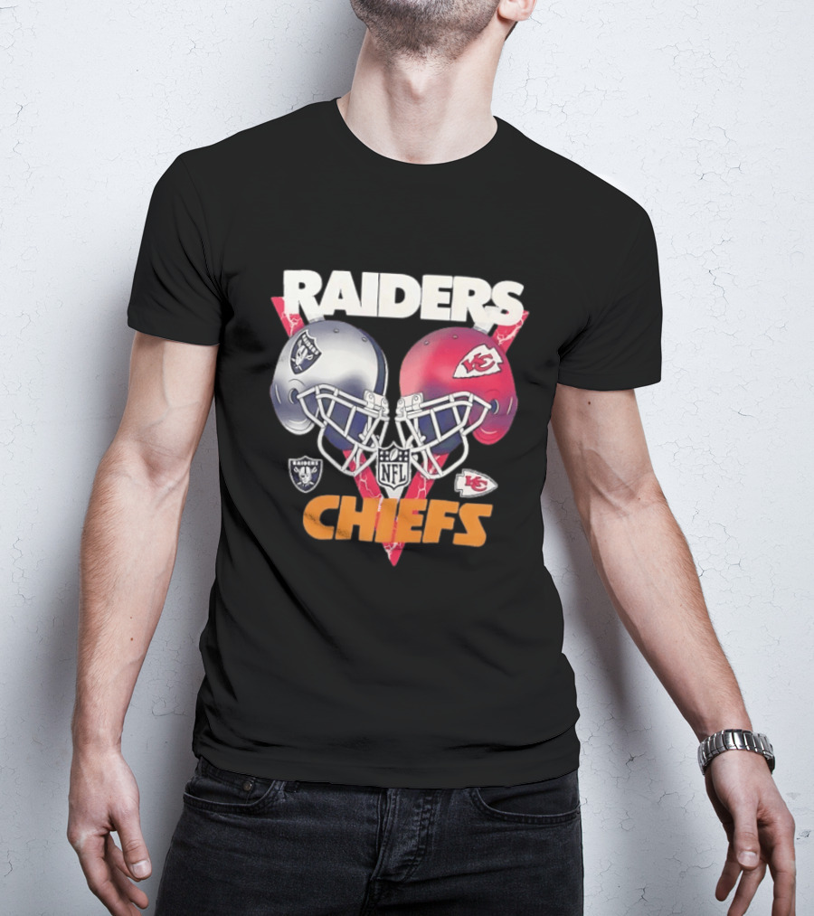 Raiders Vs Chiefs NFL Helmet Showdown T-Shirt