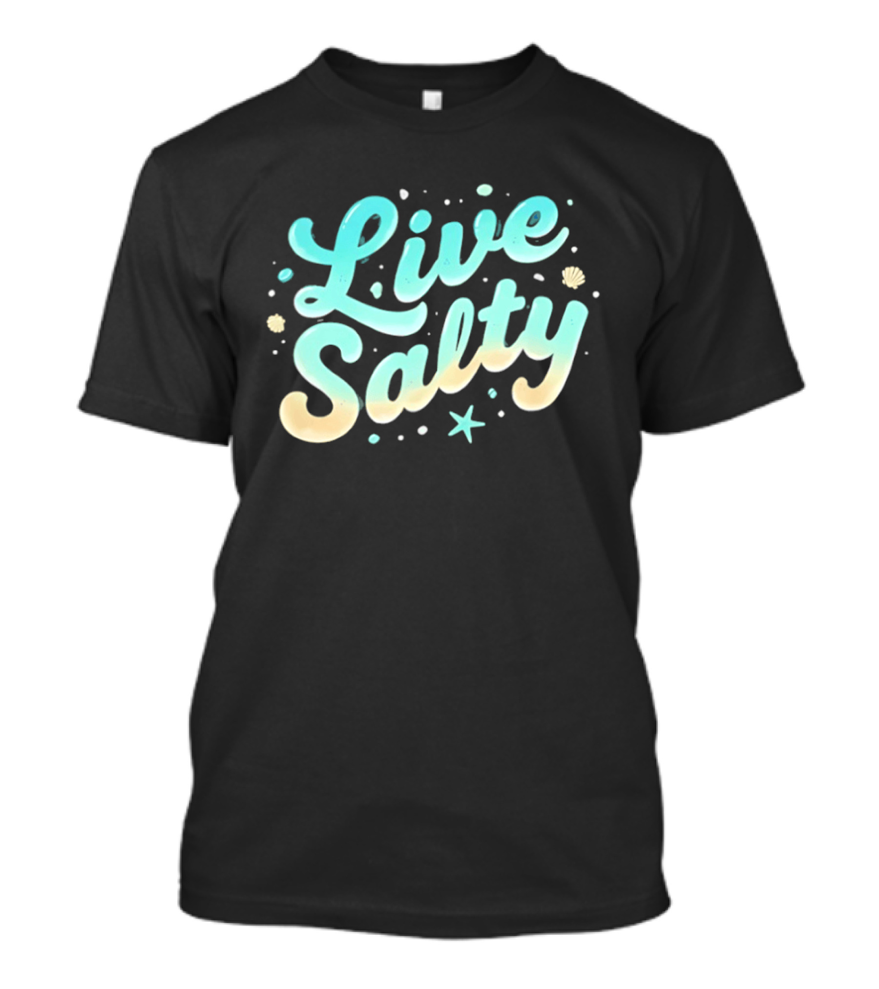 Live Salty Sea Lovers Ocean Vibes Starfish Shells T-Shirt