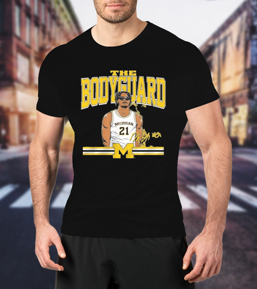 The Bodyguard Michigan Basketball 21 Morez Johnson Jr. T-Shirt