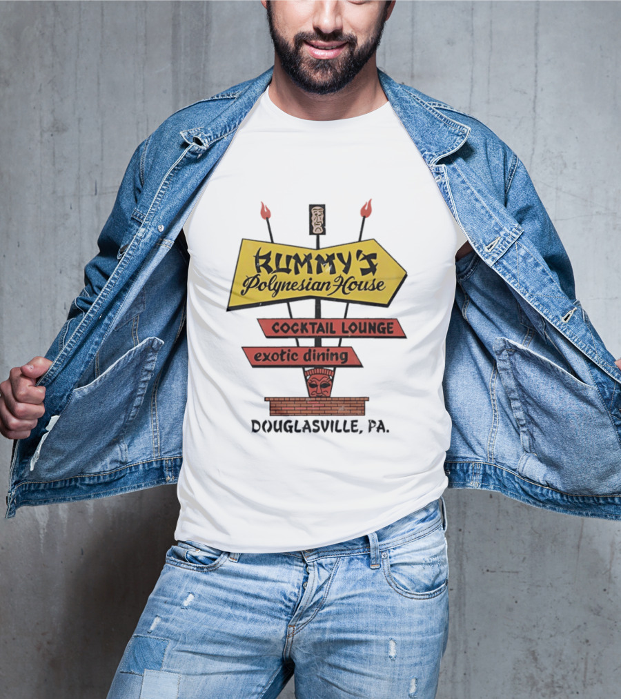 Rummy's Polynesian House Cocktail Lounge Exotic Dining Douglasville PA Tiki Bar T-Shirt
