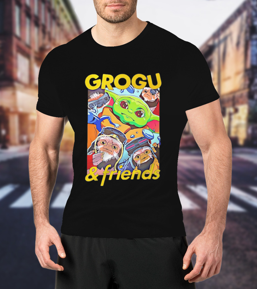 Grogu And Friends Mandalorian Movie Characters T-Shirt