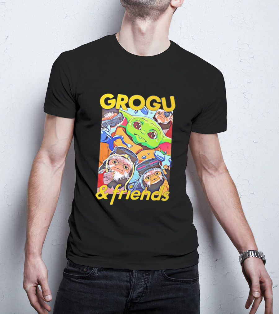 Grogu And Friends Mandalorian Movie Characters T-Shirt