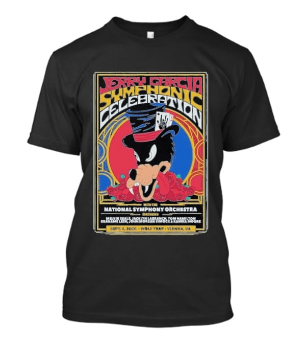 Jerry Garcia Symphonic Celebration With The National Symphony Orchestra Wolf Trap Vienna VA 2026 T-Shirt