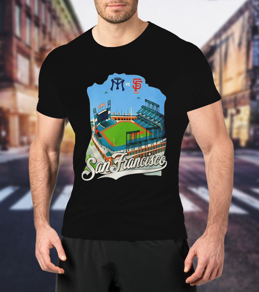 San Francisco Giants Stadium Matchup Baseball Artform T-Shirt