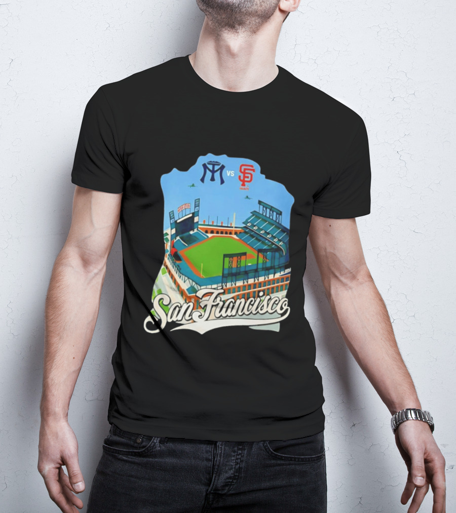 San Francisco Giants Stadium Matchup Baseball Artform T-Shirt