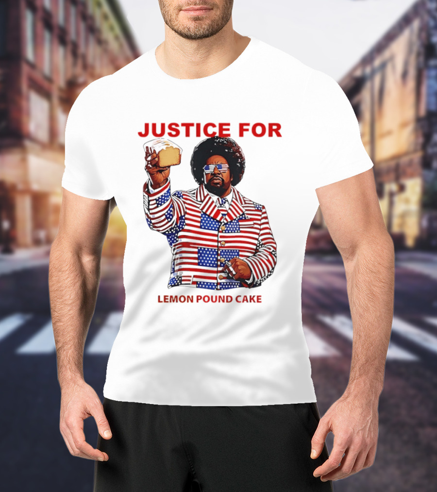 Justice For Lemon Pound Cake Afroman Stars And Stripes Suit T-Shirt