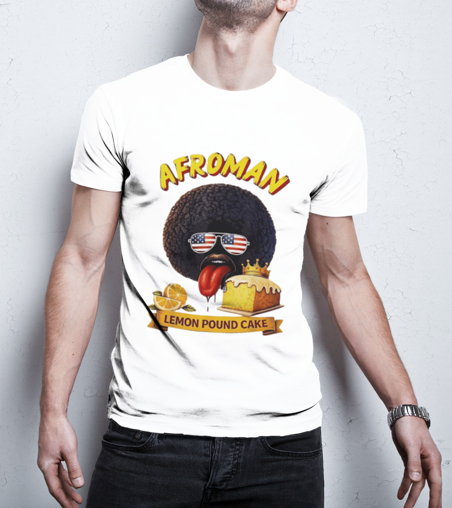 Afroman Lemon Pound Cake Sunglasses Tongue Crown Lemons T-Shirt