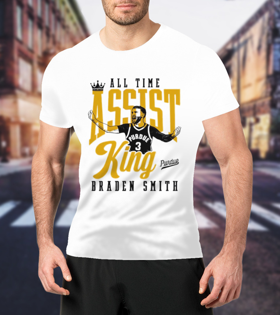 All Time Assist King Braden Smith Purdue Boilermakers T-Shirt