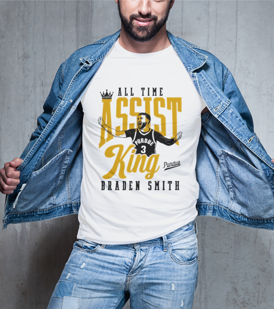 All Time Assist King Braden Smith Purdue Boilermakers T-Shirt