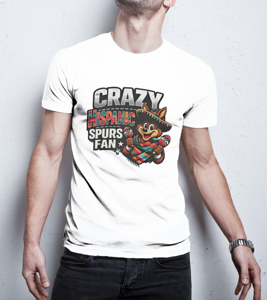 Crazy Hispanic Spurs Fan Sombrero And Maracas T-Shirt