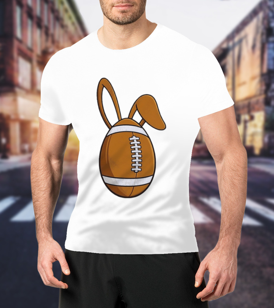 Easter Bunny Ears Football Egg Happy Easter T-Shirt