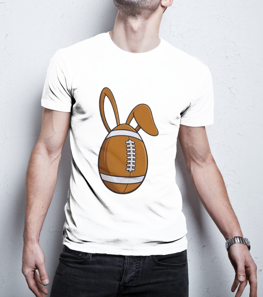 Easter Bunny Ears Football Egg Happy Easter T-Shirt