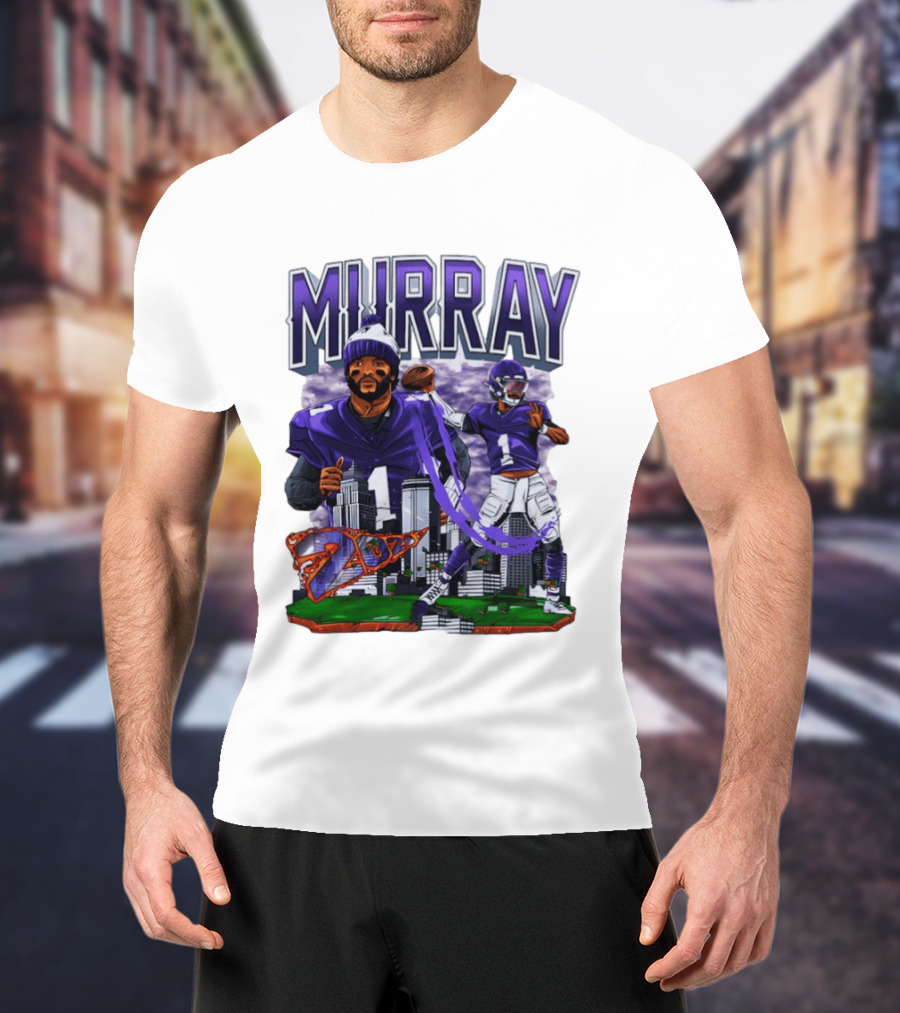 Murray 1 Baltimore Ravens 2026 City Skyline Football T-Shirt