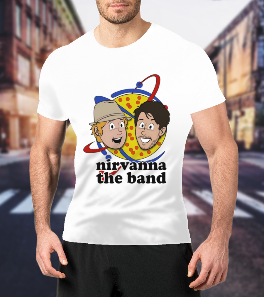 Nirvanna The Band Cartoon Characters With Animated Planetary T-Shirt