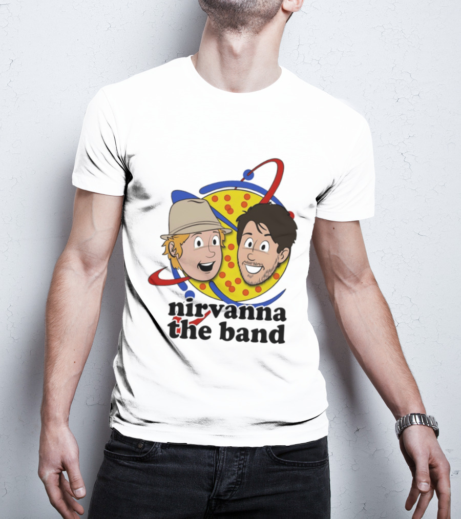 Nirvanna The Band Cartoon Characters With Animated Planetary T-Shirt