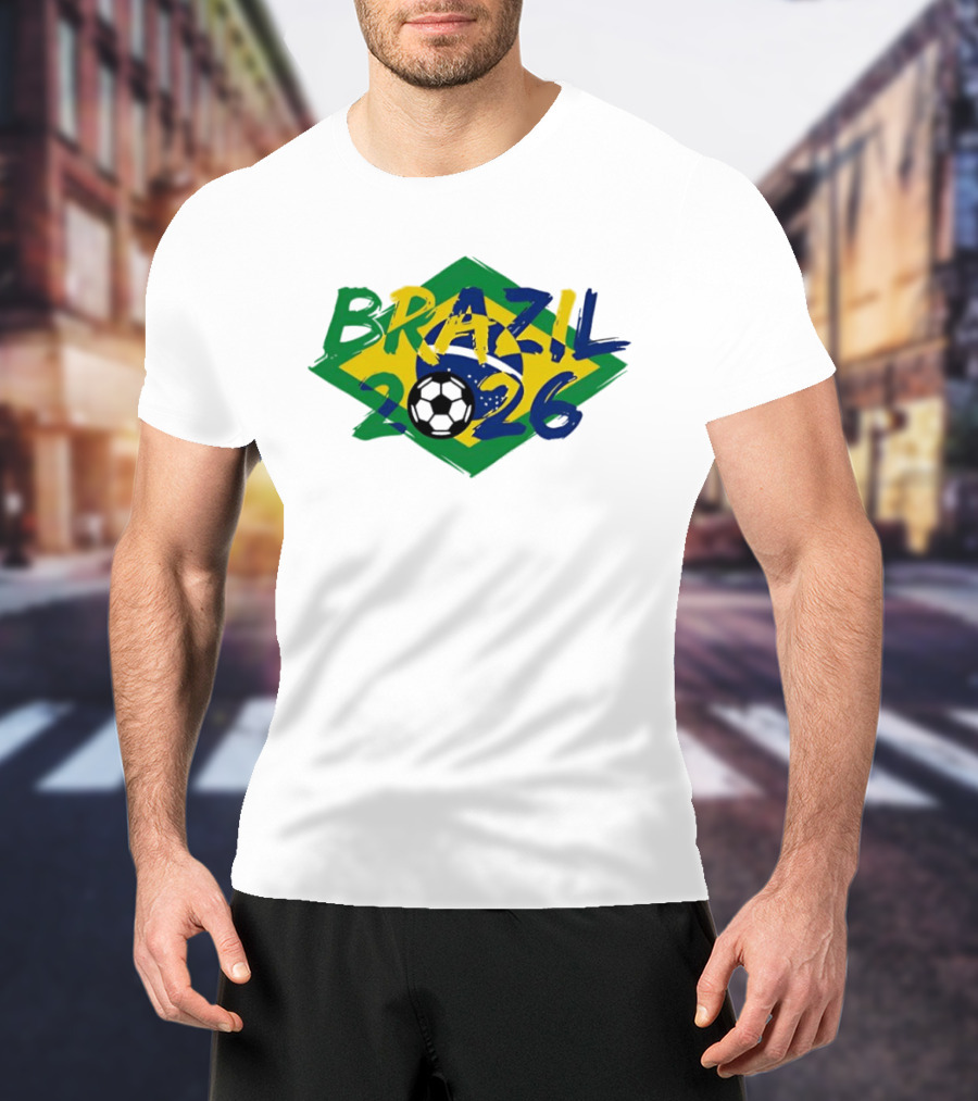 Brazil 2026 World Cup Soccer Team Flag T-Shirt