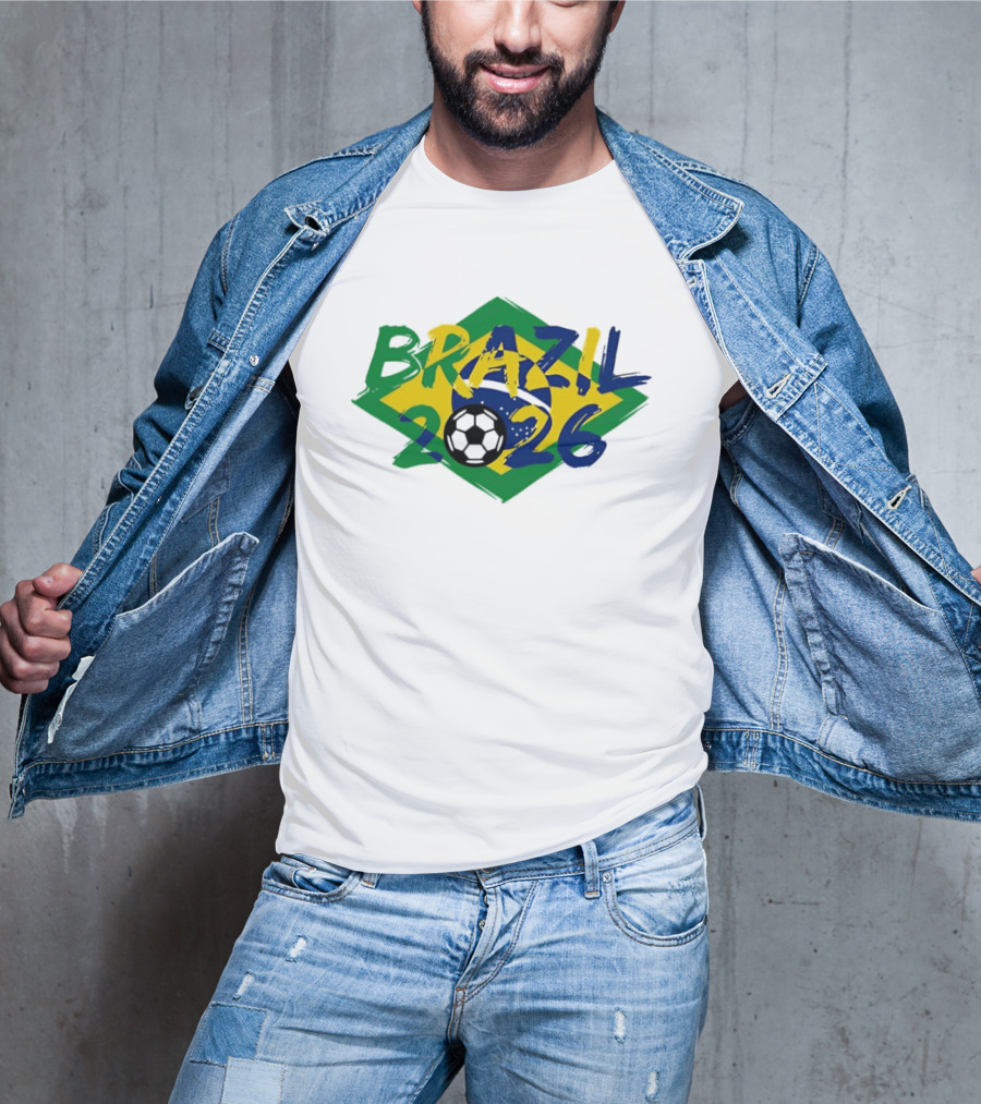 Brazil 2026 World Cup Soccer Team Flag T-Shirt
