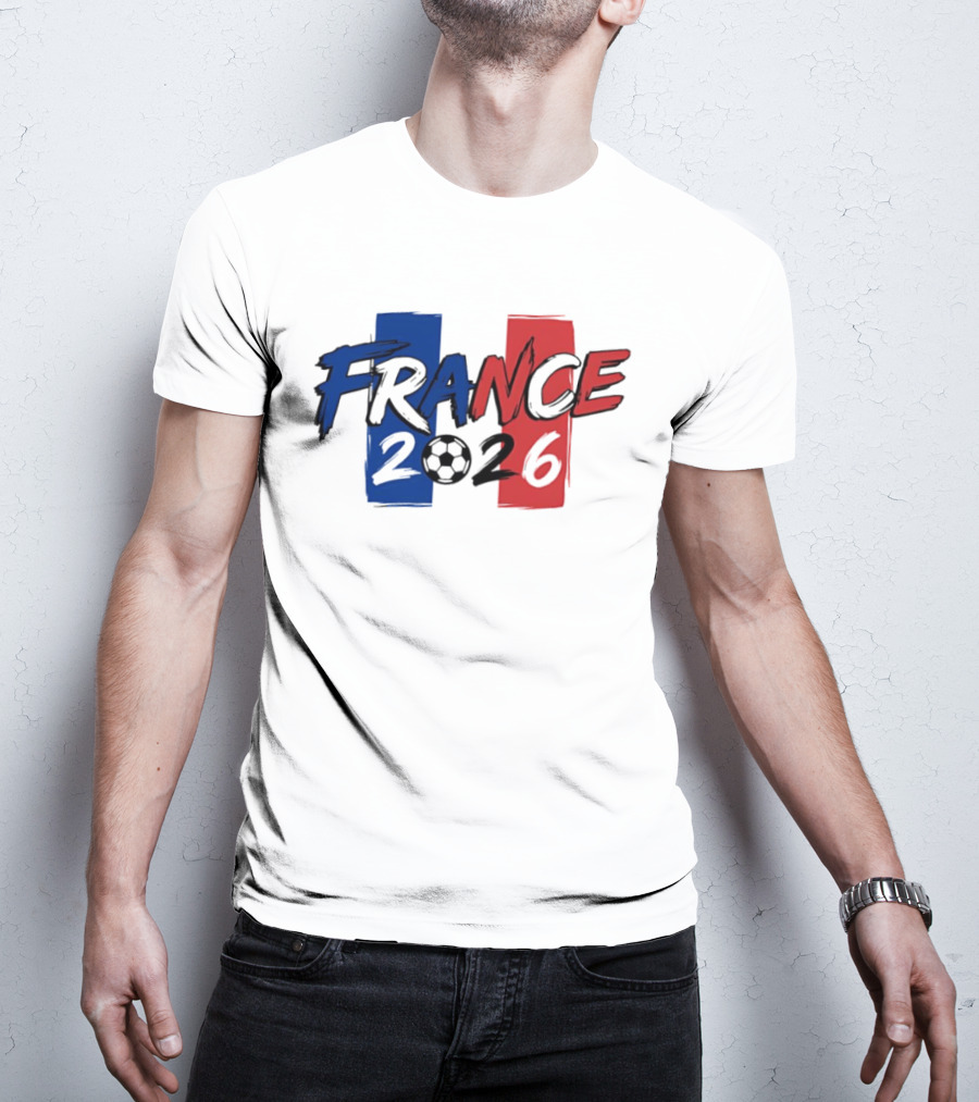 France 2026 Soccer World Cup Blue Red T-Shirt
