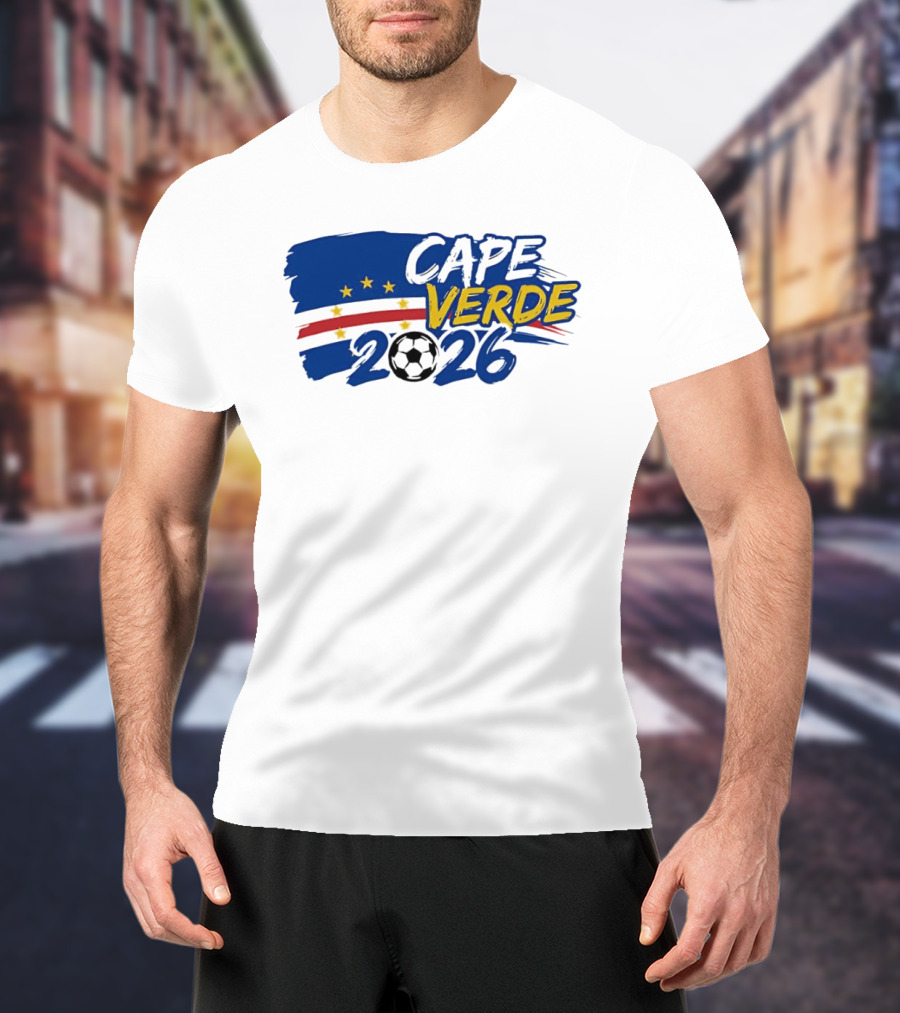 Cape Verde 2026 World Cup Soccer Stars National Team Five Stars Blue Red Banner T-Shirt