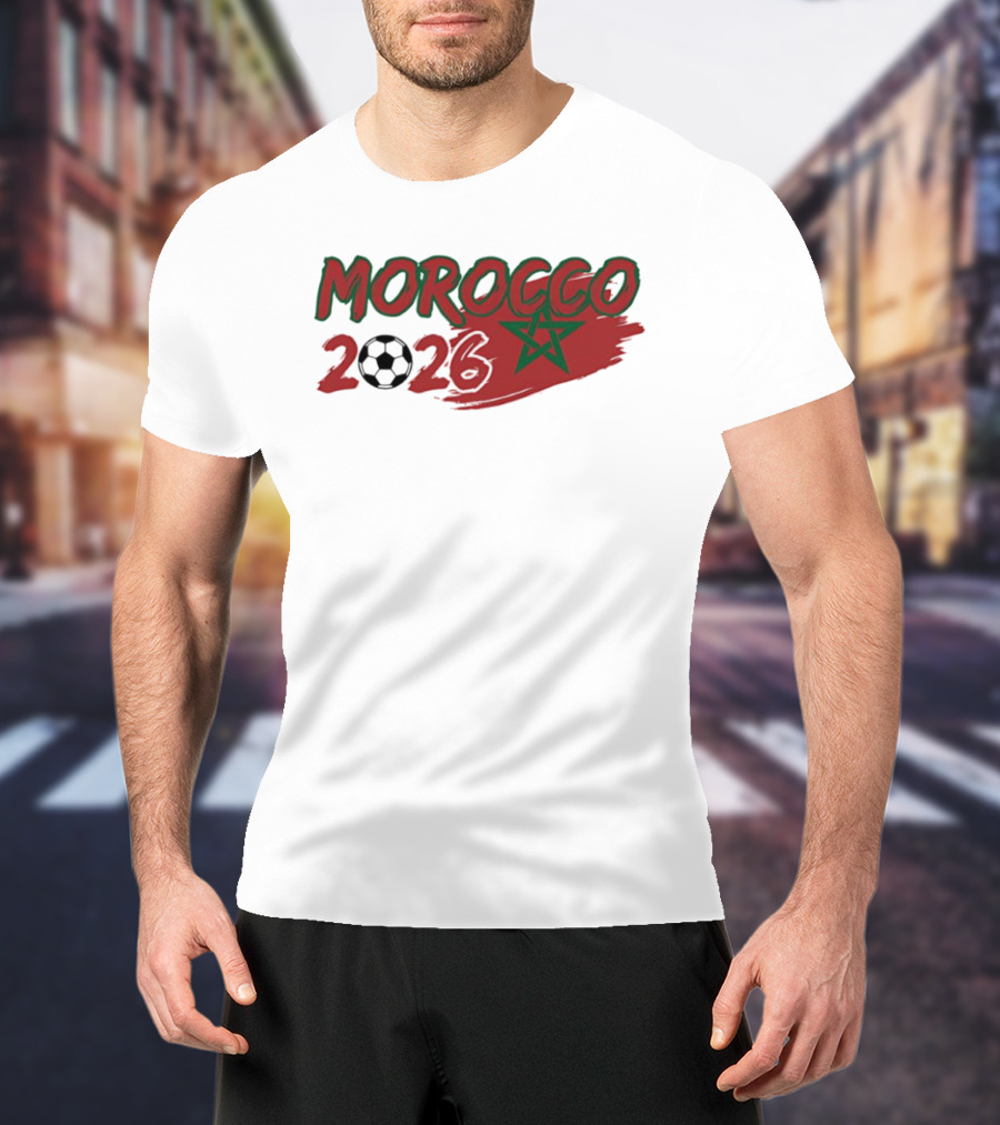 Morocco 2026 World Cup Soccer Ball Star T-Shirt