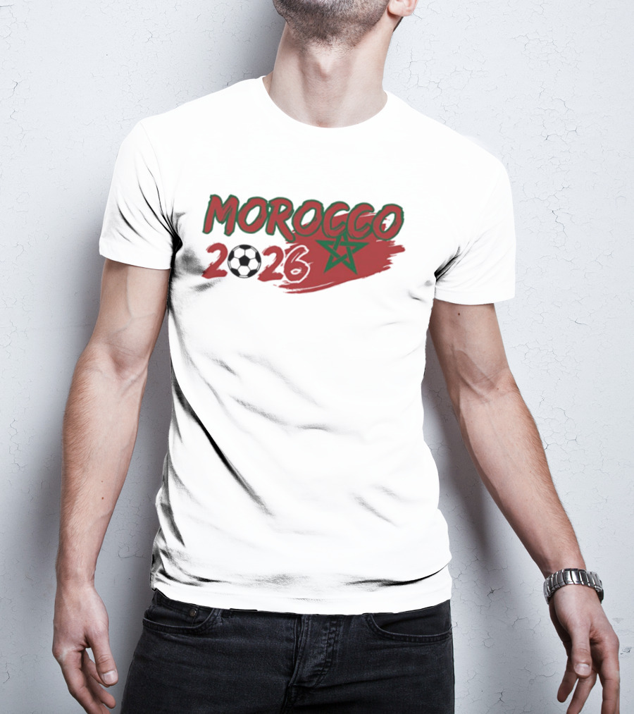 Morocco 2026 World Cup Soccer Ball Star T-Shirt