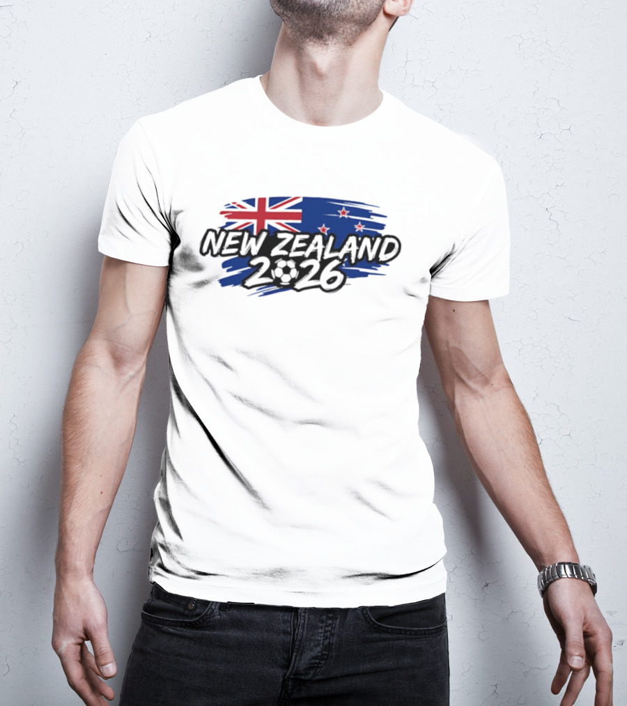 New Zealand 2026 National Team Flag And Soccer Ball T-Shirt