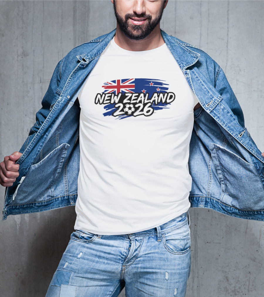 New Zealand 2026 National Team Flag And Soccer Ball T-Shirt