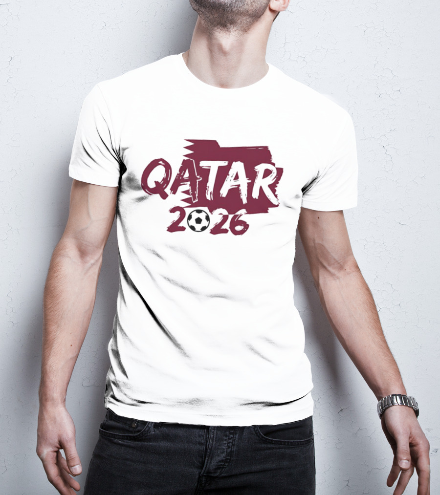 Qatar 2026 Soccer Celebration With Football T-Shirt
