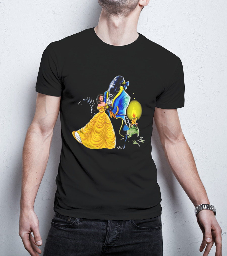 Belle Beauty And The Xenomorph Alien Monster Dance Candelabra T-Shirt