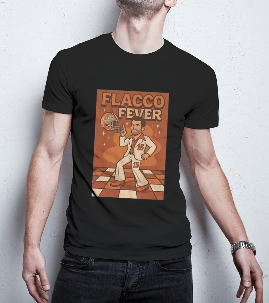 Flacco Fever Cleveland Browns 15 Football Retro Disco T-Shirt