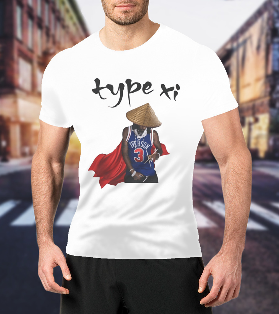 Allen Iverson 3 Jersey Type XI Conical Hat Red Cape T-Shirt