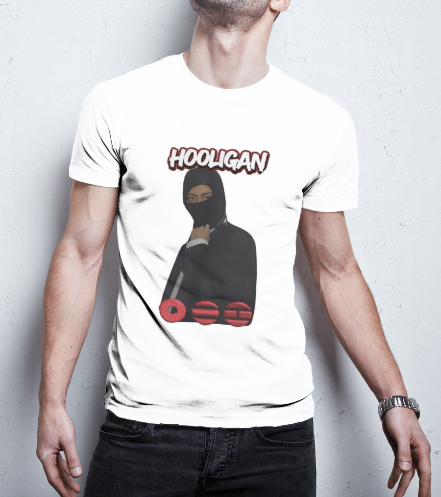 Hooligan Masked Style With BTS Concert Red Accents T-Shirt