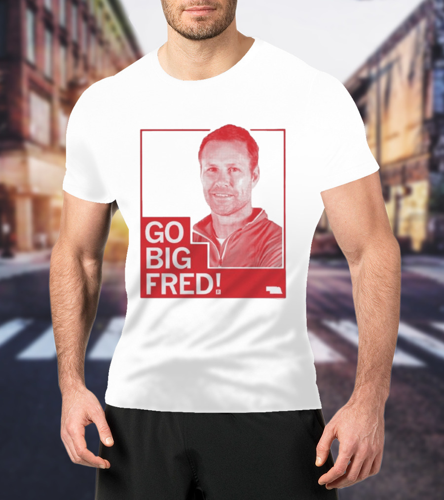 Go Big Fred Nebraska Sports Icon Red T-Shirt