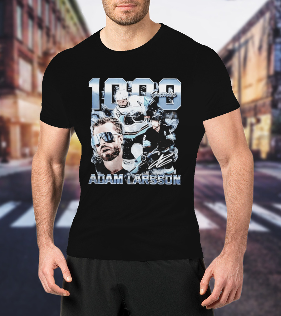 Adam Larsson Seattle 1000 Games Celebration F&B Digitally Printed T-Shirt